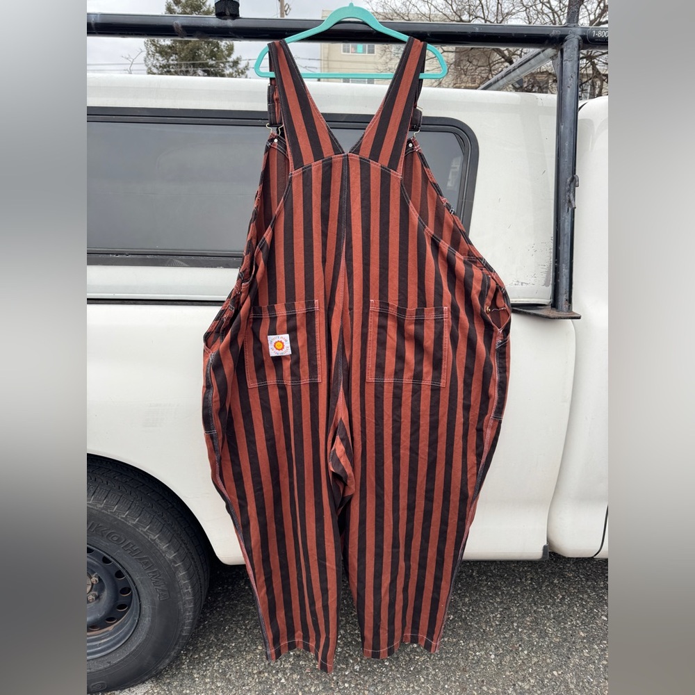Brown and Black Striped Big Bud Press Overalls - Picture 5 of 6